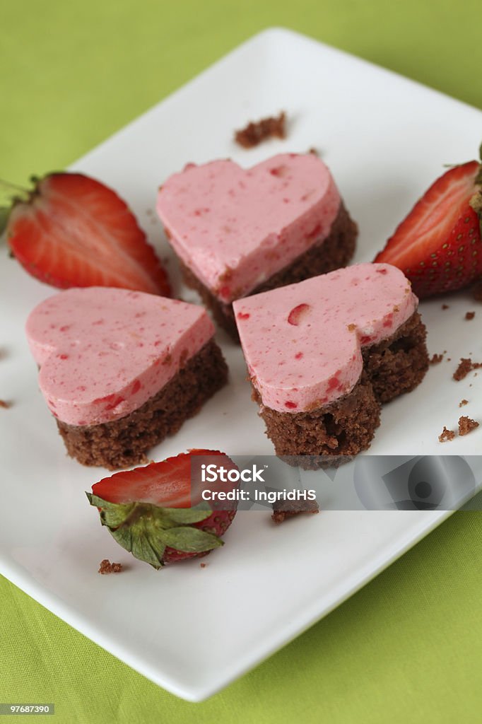 Erdbeer-heart-Kuchen - Lizenzfrei Abnehmen Stock-Foto