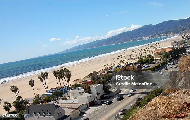 Vista Do Litoral De Santa Monica - Fotografias de stock e mais imagens de Ao Ar Livre - Ao Ar Livre, Califórnia, Condado de Los Angeles