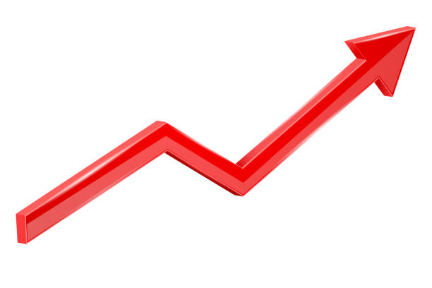 istock Red financial up moving arrow. Rising trend 976881092