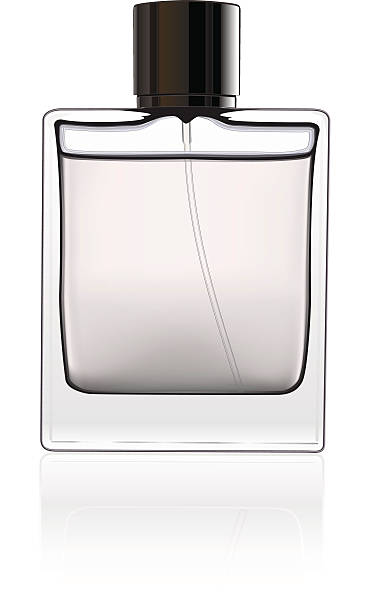 Bottle of perfume isolated over a white background. vector art illustration