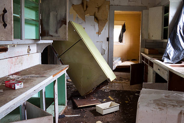 Abandoned and dilapidated house in horrible condition