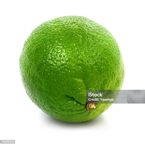 Fresh Green Lime Fruit Isolated Healthy Food Stock Photo - Download Image Now - Breast Lobule, Close-up, Color Image