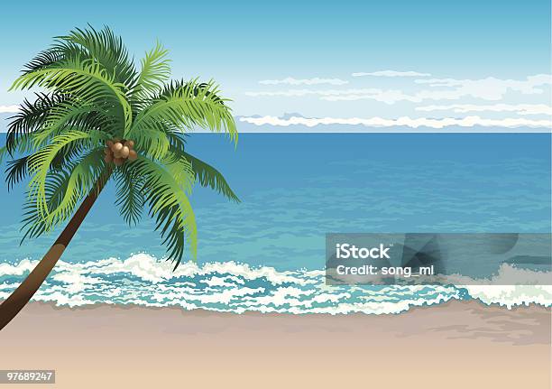 Tropical Coast-vektorgrafik och fler bilder på Strand - Strand, Palm, Illustration