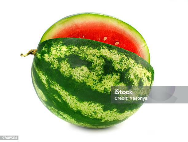 Ripe Fruit Watermelon With Cut Is Isolated Stock Photo - Download Image Now - Berry Fruit, Breast Lobule, Color Image