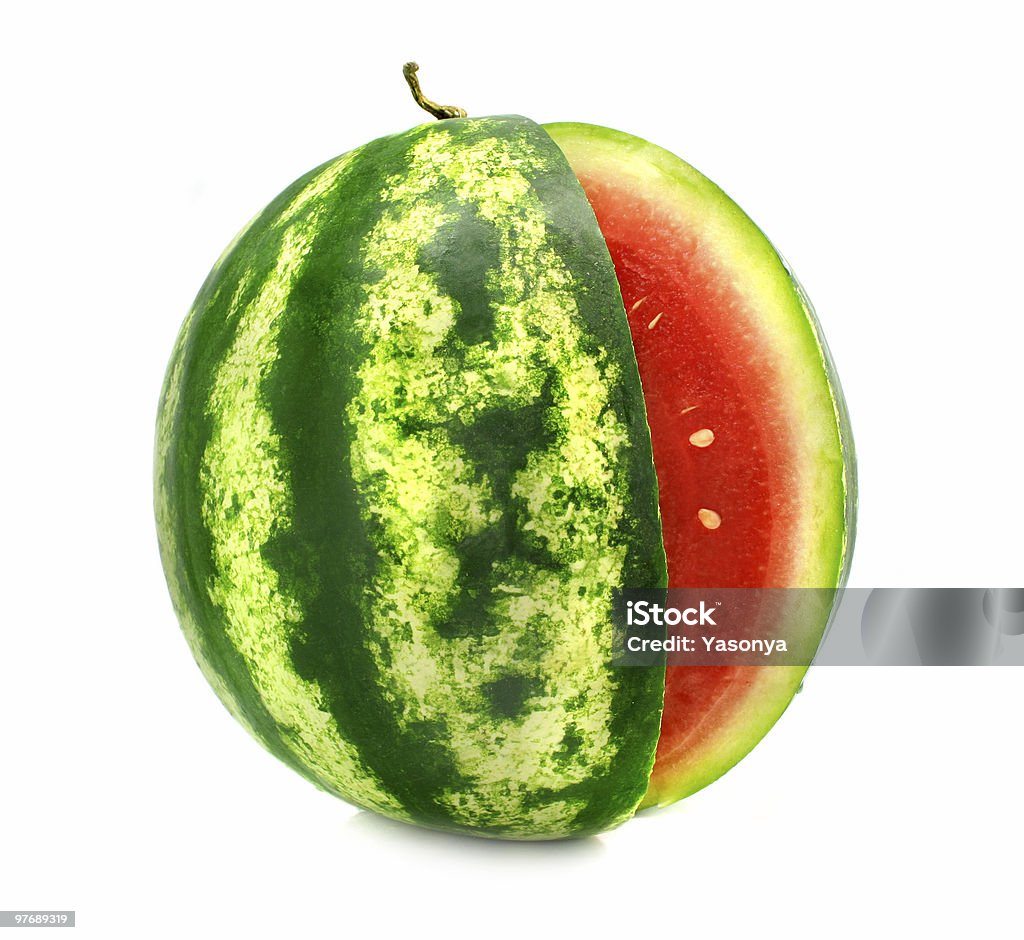 Fruta madura melón con agua aislados de corte es - Foto de stock de Alimento libre de derechos