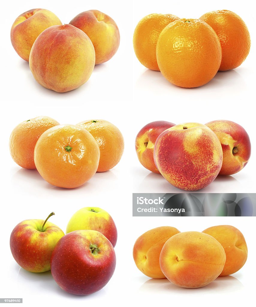 Colección de fruta madura aislado - Foto de stock de Albaricoque libre de derechos