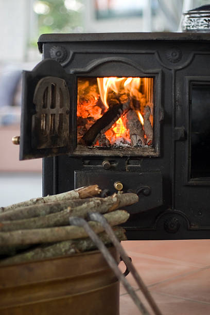 istock Old fashioned wood burning stove  97689485