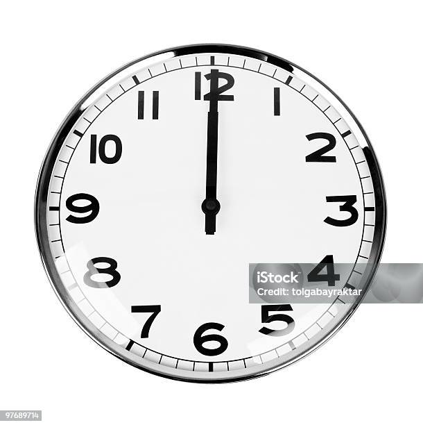 Clock Sign 12 Oclock Stock Photo - Download Image Now - 12 O'Clock, Aging Process, Beat The Clock