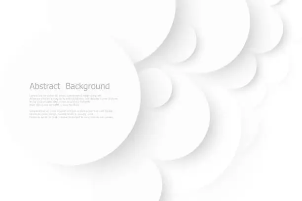 Vector illustration of White circle with drop shadows on white background template. Vector illustration