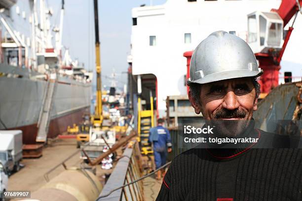 Dockyard Worker Stock Photo - Download Image Now - Adult, Blue-collar Worker, Cheerful