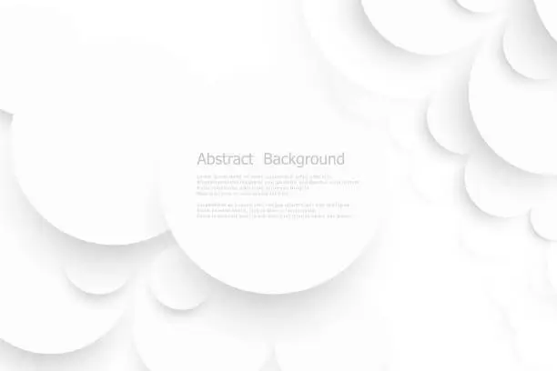 Vector illustration of White circle with drop shadows on white background template. Vector illustration