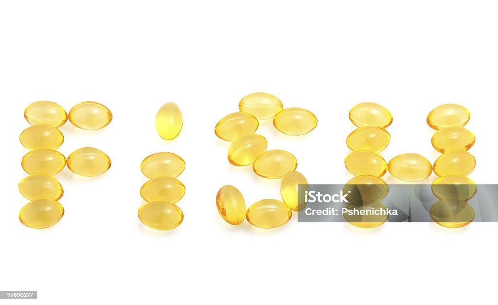 Capsule di olio di pesce - Foto stock royalty-free di Alimentazione sana