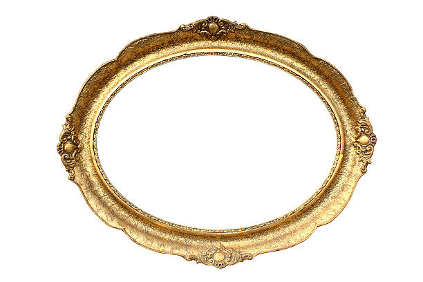 istock Gold plated wooden picture frame 97690561