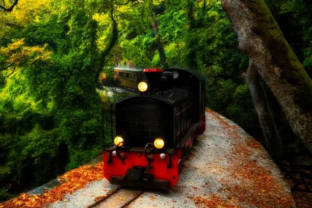 The historic railroad Volos - Milιes, the train of Pelion, Greece