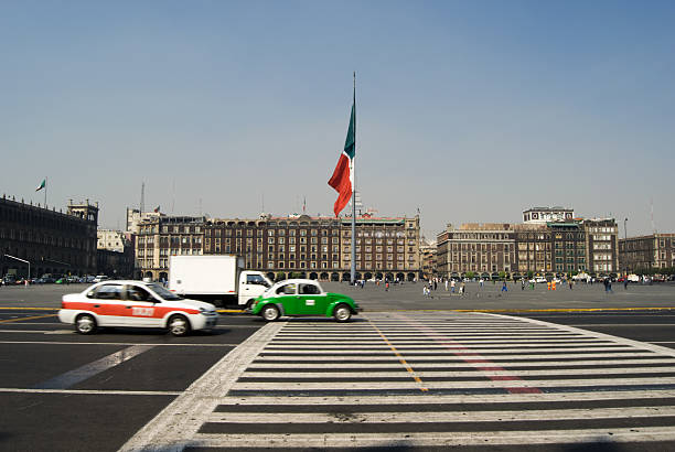 The Zocalo Plaza de la Constitucion Mexico City Mexico. View from the Catedral Metropolitana