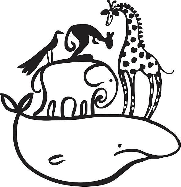 Animals piled up  rothschild giraffe stock illustrations
