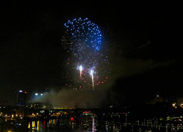 istock Colorful firework on the bridge. Knoxville, TN 976927478