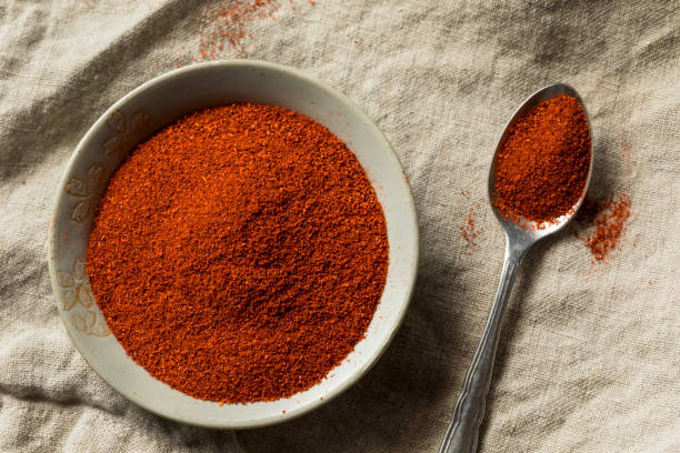 dry organic red smoked paprika - paprika imagens e fotografias de stock