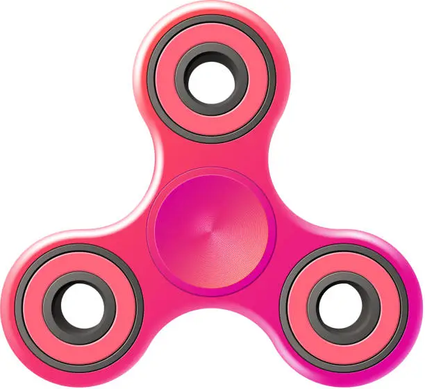 Vector illustration of Fidget spinner pink fashionable relaxation toy for kids and hipsters