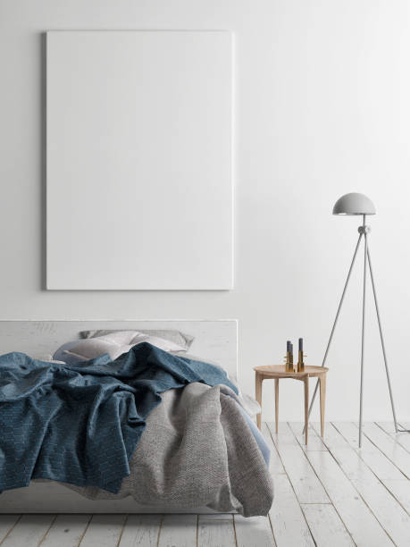 istock Mock up poster in bedroom 976956122