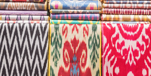 Traditional Uzbek asian silk Fabric Roll