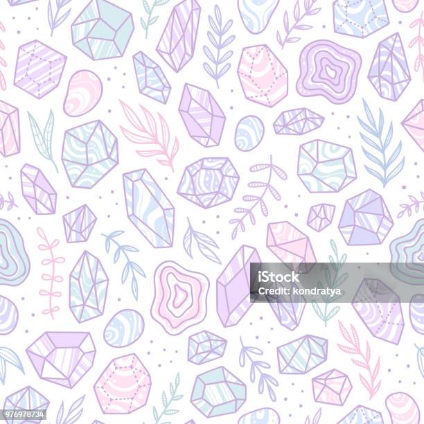 Stylish Doodle Gem Crystals Stock Illustration - Download Image Now - Gemstone, Pattern, Jewelry