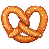 istock Colorful cartoon pretzel with sesame seed 976992234