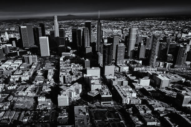istock Abstract Los Angeles Skyline Aerial 977001396