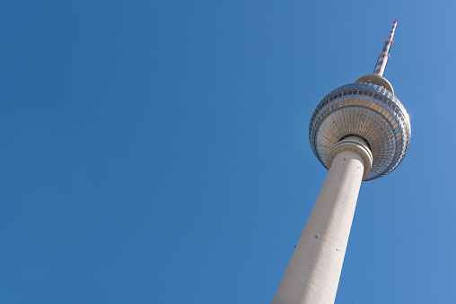 Low angle view of famous Berlin Television tower