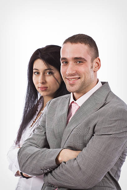 istock Smiling business people 97701105