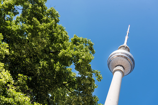 Low angle view of famous Berlin Television tower