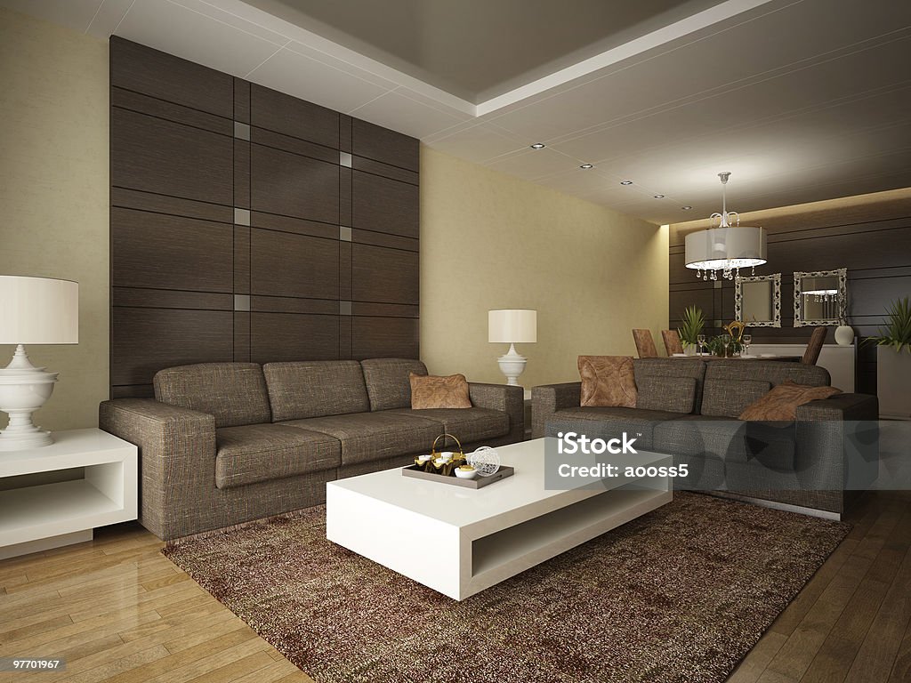 Living Room Modern interior of a living room Apartment Stock Photo