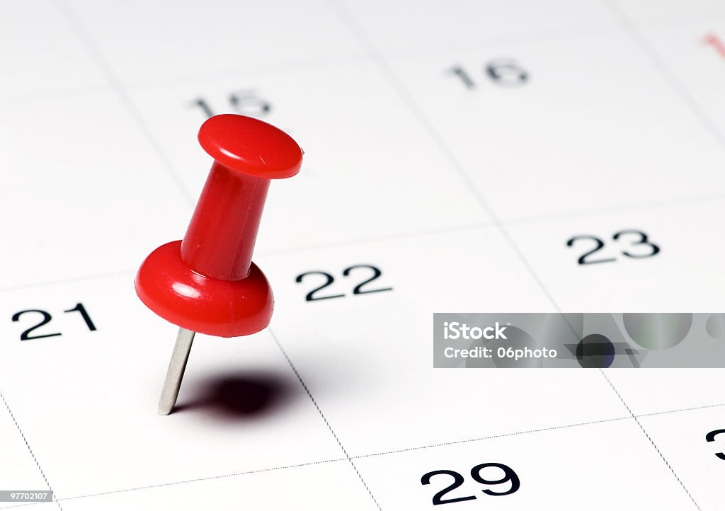 Vermelho polegar na página de calendário diferente - Royalty-free Agenda Pessoal Foto de stock