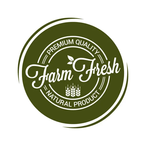 Vector illustration of farm fresh product seal on white background