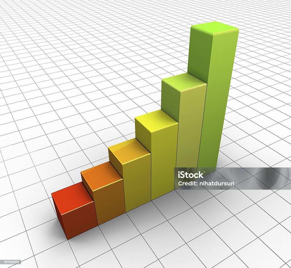 Coloré graphique à barres croissant - Photo de Couleur libre de droits