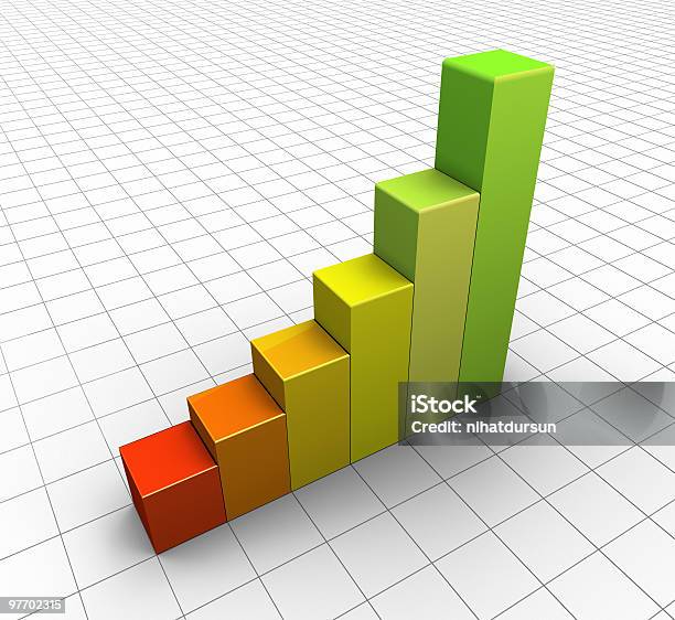 カラフルな上昇バーグラフ - 3Dのストックフォトや画像を多数ご用意 - 3D, イラストレーション, カラー画像