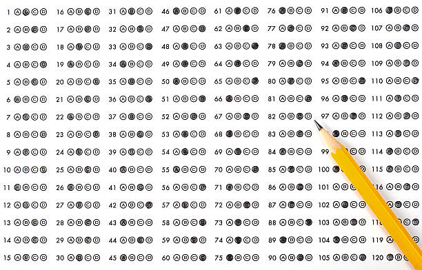 arkusz odpowiedzi z ołówka - bubbled zdjęcia i obrazy z banku zdjęć