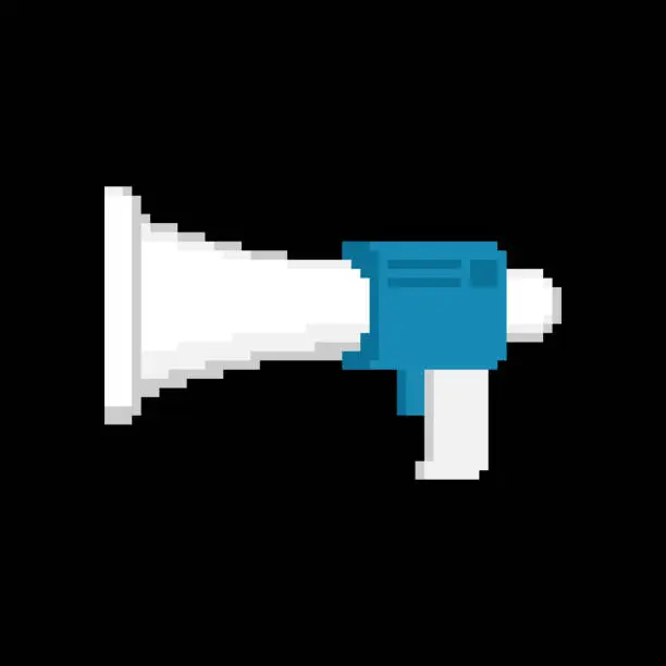 Vector illustration of Megaphone  Pixel art. Speaker 8 bit. Vector illustration.