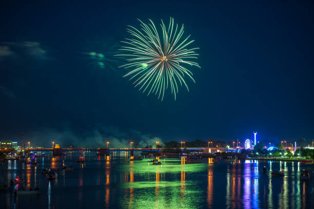 Vibrant Fireworks Display stock photo