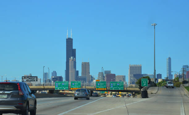 Chicago highway stock photo