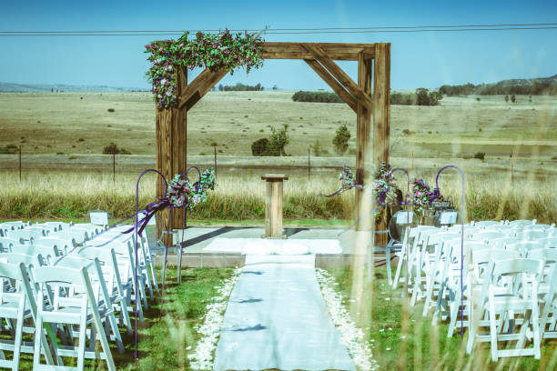 istock Wedding pathway to an outdoor podium 977082044