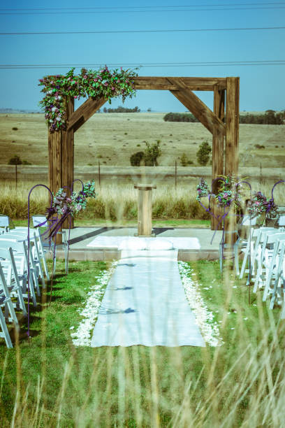 istock Wedding pathway to an outdoor podium 977082122