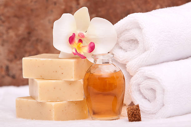 istock Spa towels, orchid, soaps and aromatherapy oils 97710170