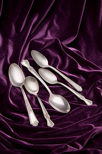 Plata spoons - foto de stock
