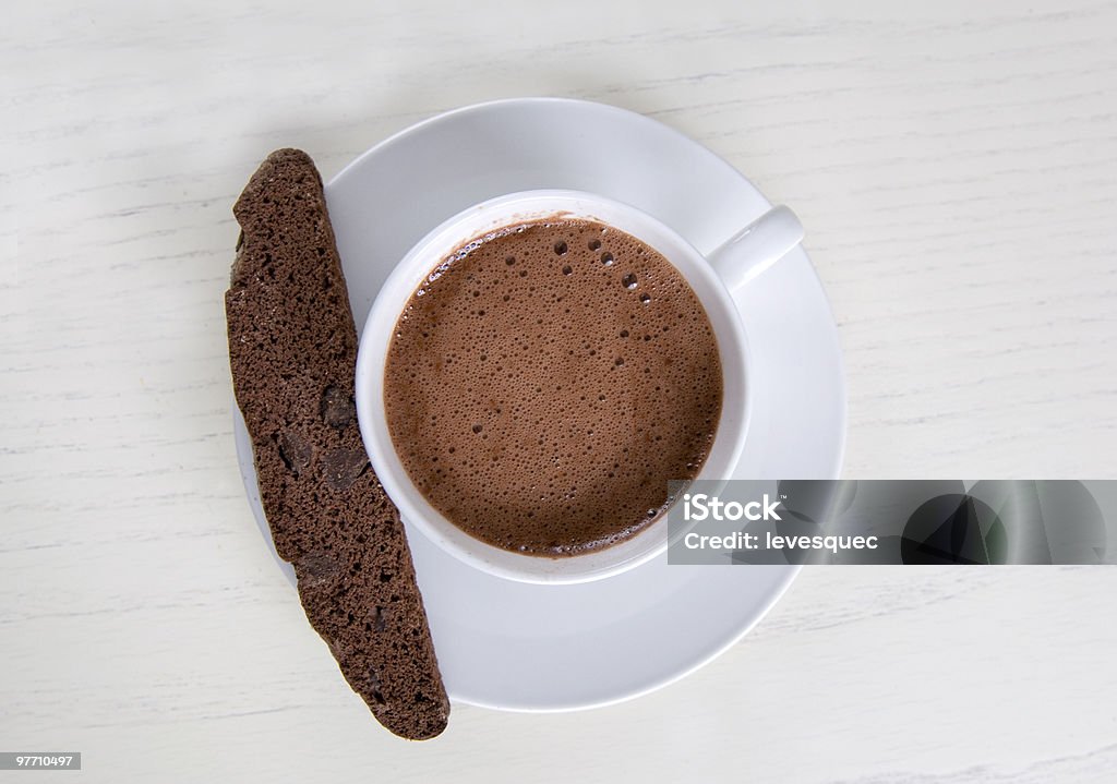 hot chocolate and biscotti  Biscotti Stock Photo