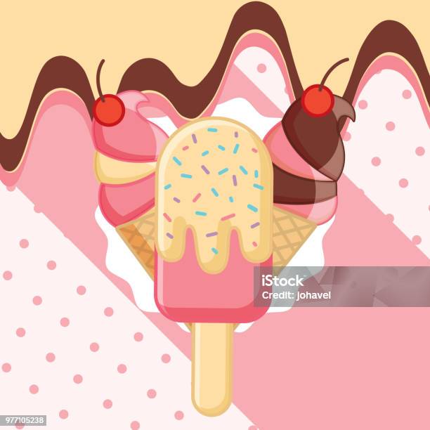 Ice Cream Card Stock Illustration - Download Image Now - Banner - Sign,  Cartoon, Cold Temperature - iStock