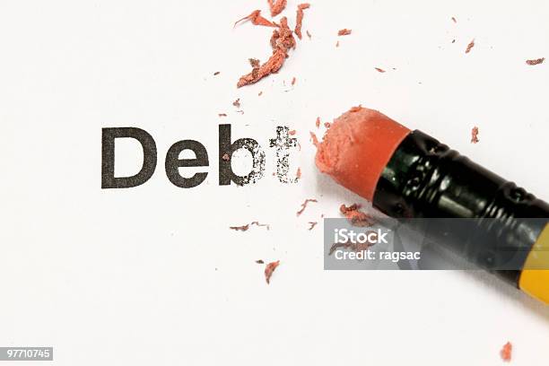 Erasing Debt Stock Photo - Download Image Now - Eraser, Debt, Color Image