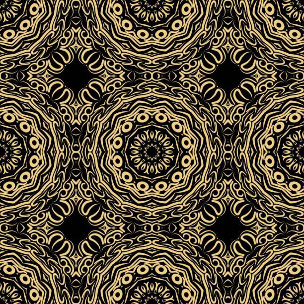 istock Decorative floral wallpaper for interior design. Modern geometric ornament. Seamless vector illustration. 977109812
