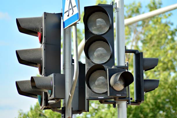 istock Traffic lights above a street 977153180