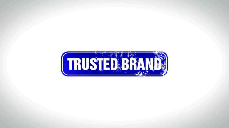 TRUSTED BRAND Signed Stamping Text Wooden Stamp Animation.